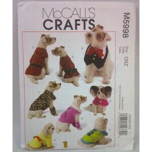 McCall's Crafts M5998 Pets Clothes in Four Sizes Sewing Pattern Dogs OSZ Uncut
